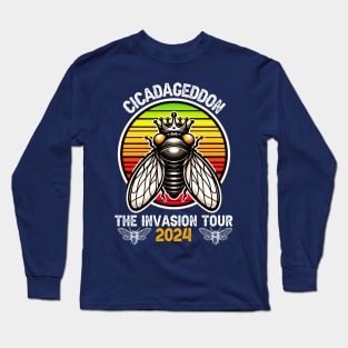 Cicadageddon Invasion Tour 2024 Funny Cicada Event Long Sleeve T-Shirt